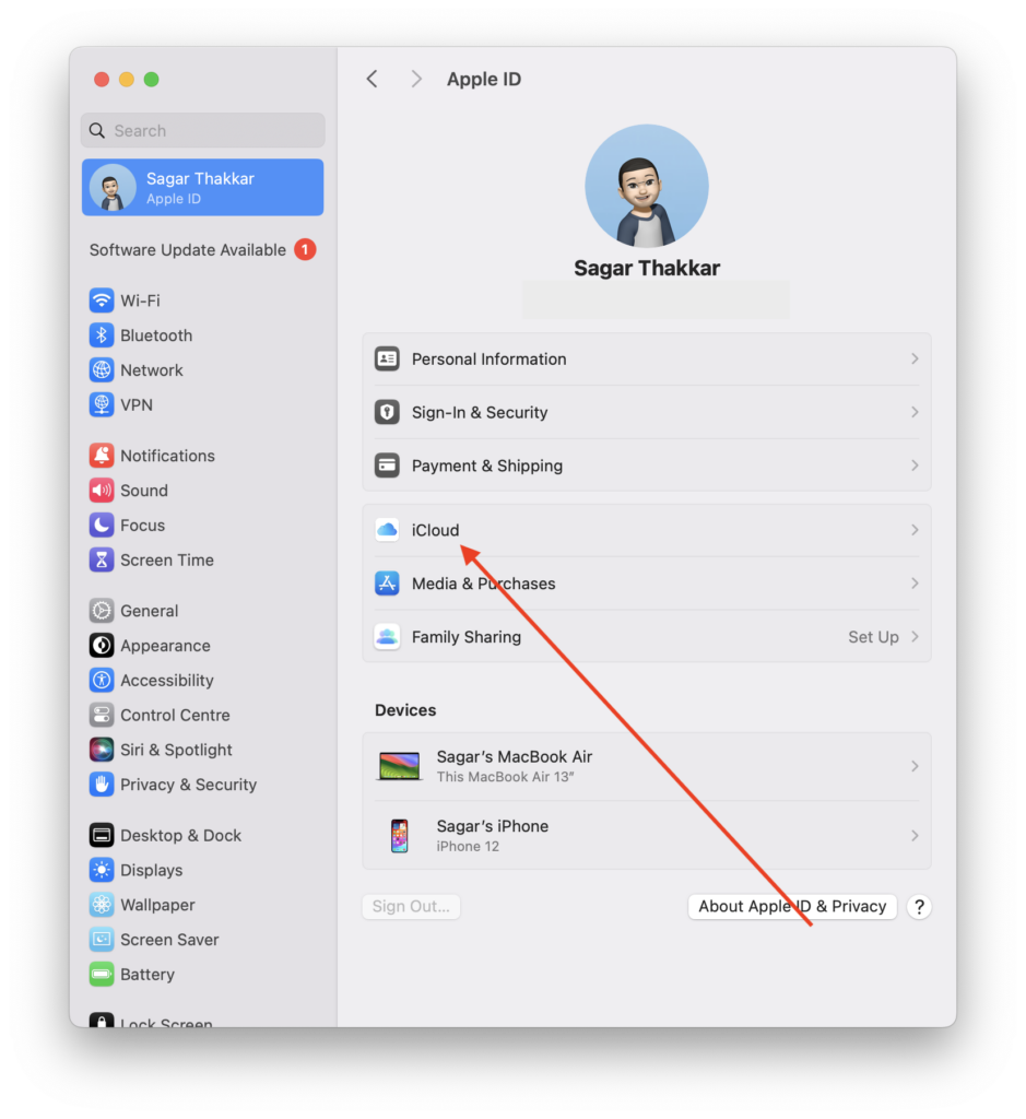 Turn on iCloud for Apps on Mac